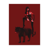 DOMINATRIX and Her Panther (Red Neon) postcards by uniqueandkinky DOMINATRIX and Her Panther (Red Neon) postcards