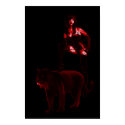 DOMINATRIX and Her Panther (Red Neon) print