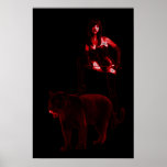 DOMINATRIX and Her Panther (Red Neon) Poster