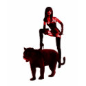 DOMINATRIX and Her Panther (Red Neon) t-shirts by uniqueandkinky DOMINATRIX and Her Panther (Red Neon) t-shirts