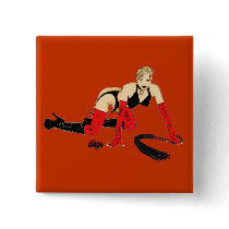 Dominatrix Cartoon Button by uniqueandkinky Dominatrix Cartoon Button