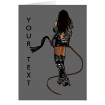 Dominatrix with Whips Card
