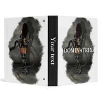 Dominatrix with Whips (Gray) 3 Ring Binder