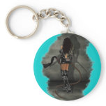 Dominatrix with Whips (Gray) Key Chains