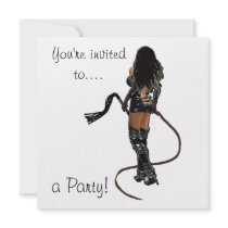 Dominatrix with Whips Custom Invites
