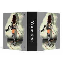 Dominatrix with Whips (White) 3 Ring Binders