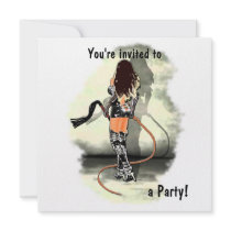 Dominatrix with Whips (White) Custom Invite