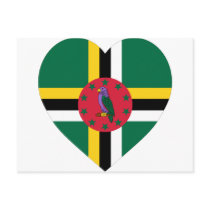 Dominica Flag Heart Post Cards