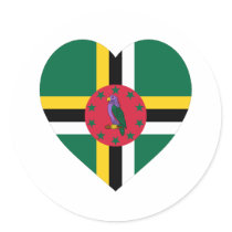 Dominica Flag Heart stickers by Vexillophile Dominica Flag Heart stickers