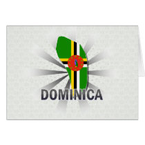 Dominica Flag Map 2.0 Greeting Cards