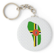 Dominica Flag Map full size Keychain