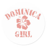 Dominica Pink Girl Stickers