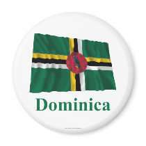 Dominica Waving Flag with Name Fridge Magnet