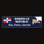 Dominican Republic Flag Map Text Bumper Sticker