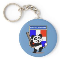 Dominican Republic Baseball Panda keychains