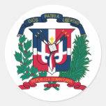 Dominican Republic Coat of arms  DO Round Stickers