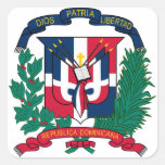 dominican republic emblem square stickers