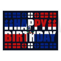 Dominican Republic Flag Birthday Card