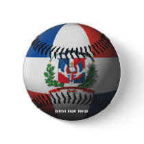 Dominican Republic Flag Covered Baseball Buttons