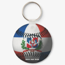 Dominican Republic Flag Covered Baseball keychains by gabrielangel Dominican Republic Flag Covered Baseball keychains