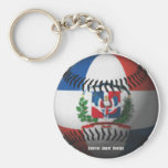 Dominican Republic Flag Covered Baseball Keychain
