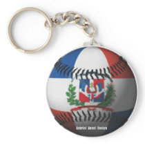Dominican Republic Flag Covered Baseball keychains