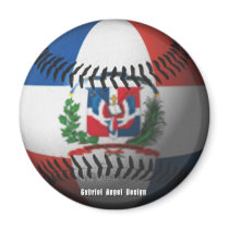 Dominican Republic Flag Covered Baseball magnets