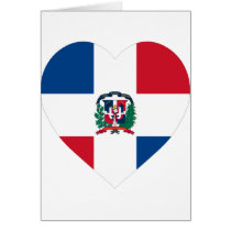 Dominican Republic Flag Heart cards