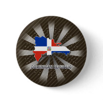 Dominican Republic Flag Map 2.0 Pinback Buttons