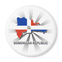 Dominican Republic Flag Map 2.0 Fridge Magnets