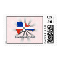 Dominican Republic Flag Map 2.0 Postage Stamp