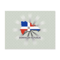 Dominican Republic Flag Map 2.0 Postcards