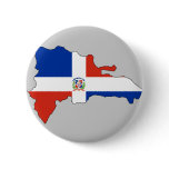 Dominican Republic flag map Pinback Button