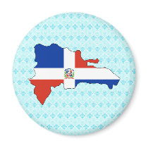 Dominican Republic Flag Map full size Refrigerator Magnet