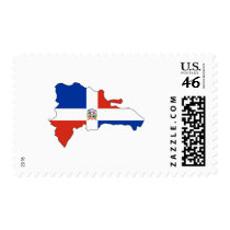 Dominican Republic flag map postage