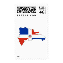Dominican Republic flag map postage