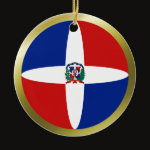 Dominican Republic Fisheye Flag Ornament