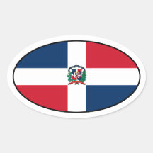 Dominican Republic Flag Oval Sticker
