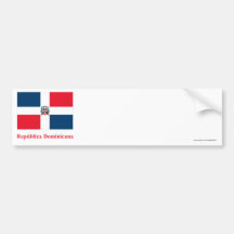 Dominican Republic Flag with Name in Spanish Bumper Sticker