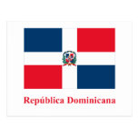 Dominican Republic Flag with Name in Spanish postcards