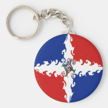 Dominican Republic Gnarly Flag Key Chain