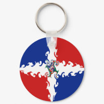 Dominican Republic Gnarly Flag keychains by Flagnostic Dominican Republic Gnarly Flag keychains