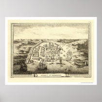 Dominican Republic Map by C.F. Fritzsch 1755 Poster