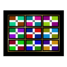 Dominican Republic Multihue Flags Postcard