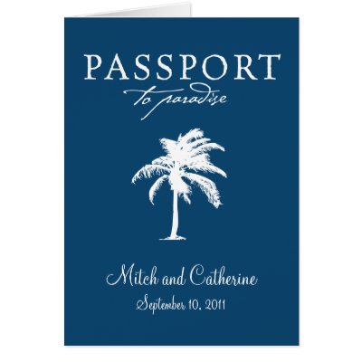 Dominican Republic Passport Wedding Invitation Greeting Card by labellarue