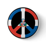 Dominican Republic peace sign button/pin