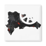Dominican Republic Trendy Peace Sign with Dominica Fridge Magnets