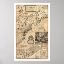 Dominions of the King Map 1732 Print