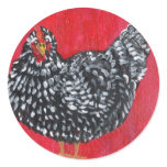 Dominique Chicken Round Stickers