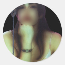 DOMME WITH CROP ROUND STICKER